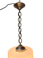 Art Deco Pendant Lamp with Original Milk Glass Shade, 1930s